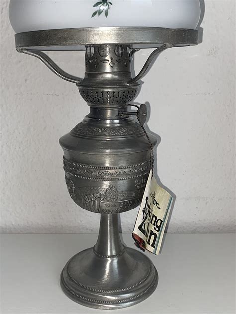 Antike Lampe Petroleumlampe superbe Arbeit um 1900 Rarität Zinn Glas eBay