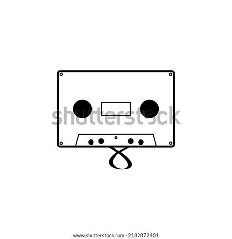 Cassette Tape Illustration Black White Stock Vector (Royalty Free ...