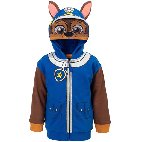 Paw Patrol Chase Toddler Boys Fleece Zip Up Cosplay Hoodie Toddler To