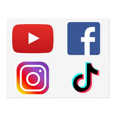 YouTube Facebook Instagram Tik Tok Sticker Sheets Social Media Etsy