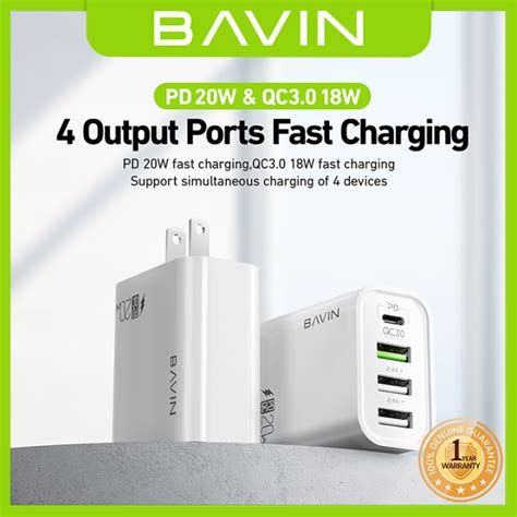 BAVIN PC952 20W Pd 18W Qc3 0 Fast Charging Multi Port Charger W 3x