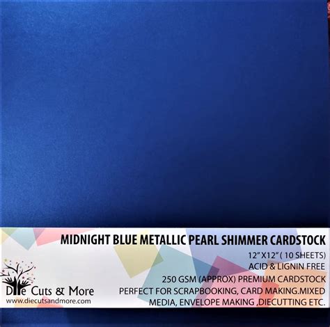 Midnight Blue Metallic Pearl Shimmer Cardstock Die Cuts And More