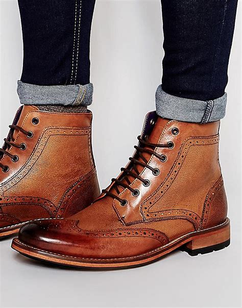 Ted baker Sealls Brogue Boots - Brown in Brown for Men | Lyst