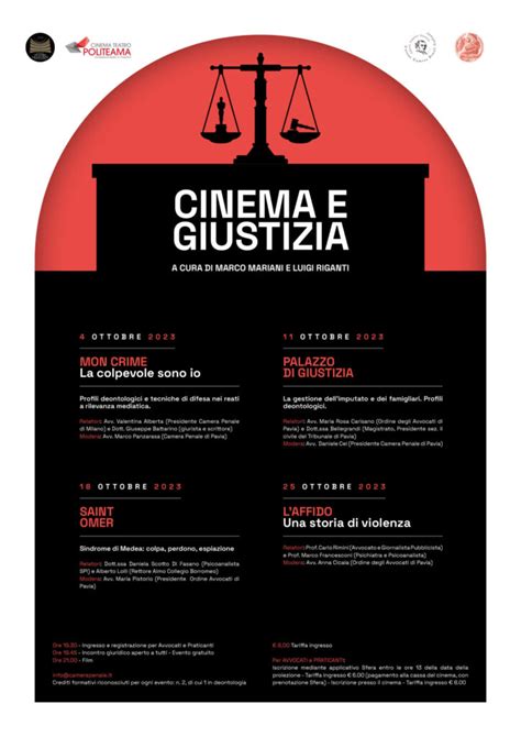 CINEMA E GIUSTIZIA Cinema Teatro Politeama Pavia