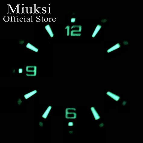 Miuksi Mm Black Blue Green White Watch Dial Luminous Fit Nh