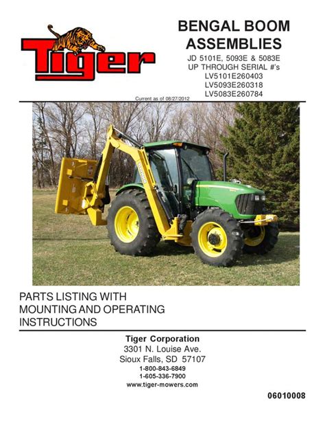 Tiger John Deere JD 5101E 5093E 5083E Up Through Bengal Mower Operation