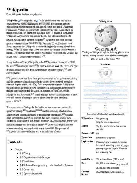 Wikipedia Wikipedia The Free Encyclopedia Pdf Wikipedia