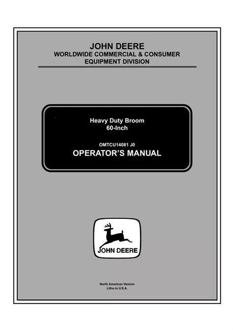 PPT John Deere 60 Inch Heavy Duty Broom Operators Manual Instant