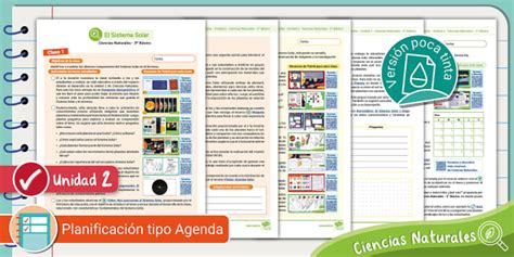 Planificación Agenda Unidad 2 Ciencias Naturales 3°