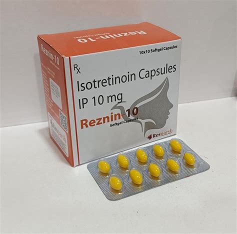 Reznin Finished Product Isotretinoin Capsules Mg Packaging Size