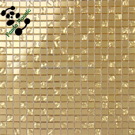 Gold Highly Close To 24k Real Gold Glass Mosaic Tiles For Bathroom