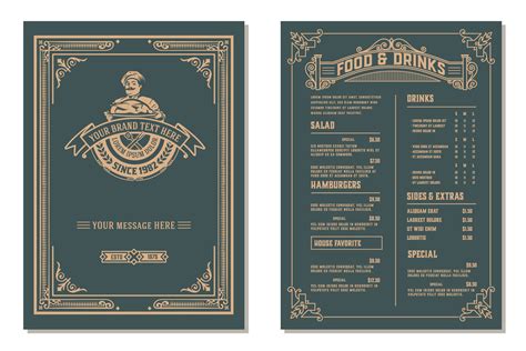 60 Restaurant Menu Designs Top Picks Creative Fabrica