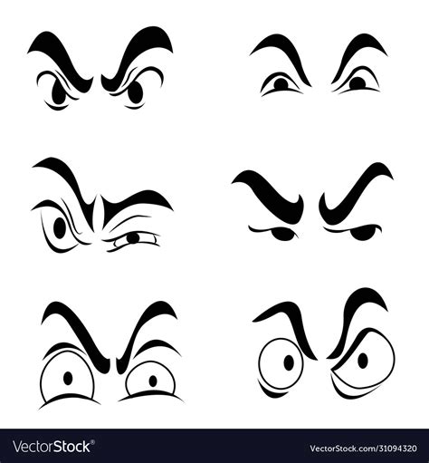 Cartoon eyes with different expressions looking Vector Image