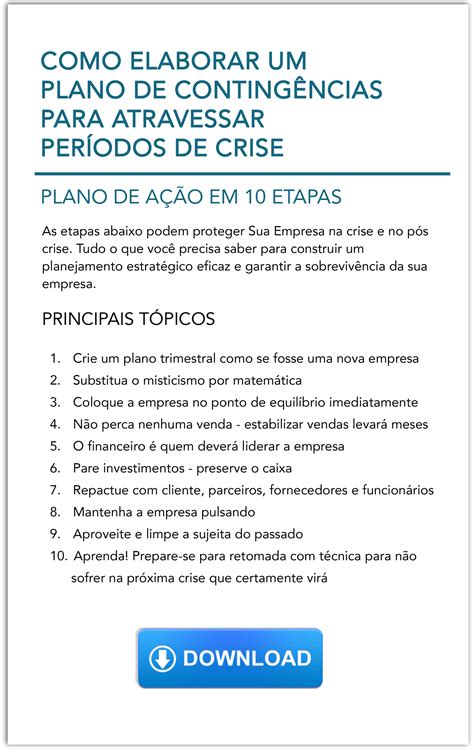 Como elaborar um plano de contingências para atravessar períodos de