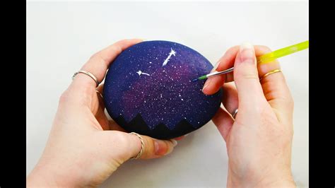 Shooting Stars In The Night Sky Painted Rock Step By Step Tutorial