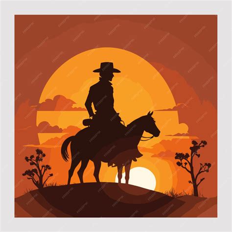 Premium Vector Cowboy Silhouette Cartoon Vector