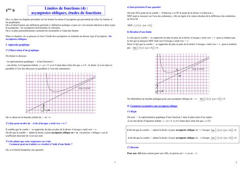 Asymptote Exercices