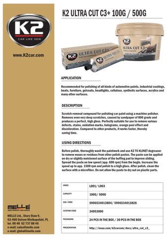 K2 ULTRA CUT C3+ 100g 500g by K2carcom - Issuu