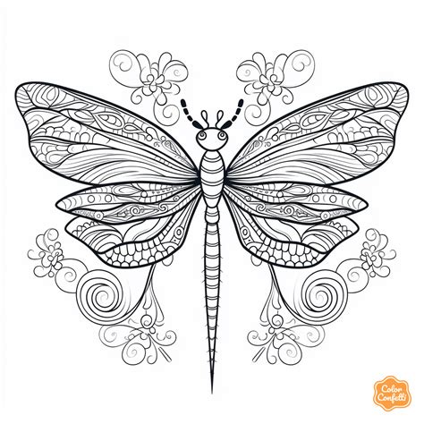 Dragonfly Coloring Page For Adults Free Printable In 2024 Insect