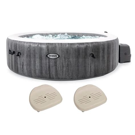 Intex PureSpa Plus 6 Person 170 Jet 120 V Inflatable Bubble Jet Hot Tub And Slip Resistant Seat