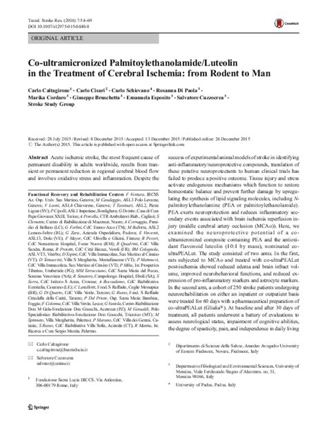 Pdf Co Ultramicronized Palmitoylethanolamide Luteolin Facilitates The