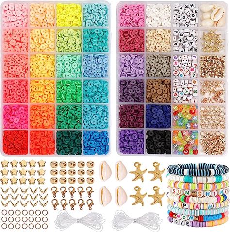 Quefe Clay Heishi Beads Bracelet Making Kit For Beginners