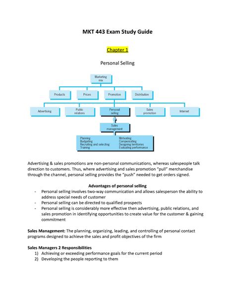 MKT 443 Exam Study Guide MKT 443 Exam Study Guide Chapter 1 Personal