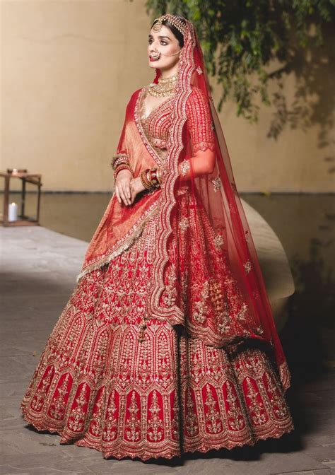 Red Vermillion Lehenga Choli Set Latest Bridal Lehenga Designs