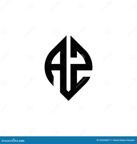 Az Logo Monogram Geometric Shape Style Stock Vector Illustration Of