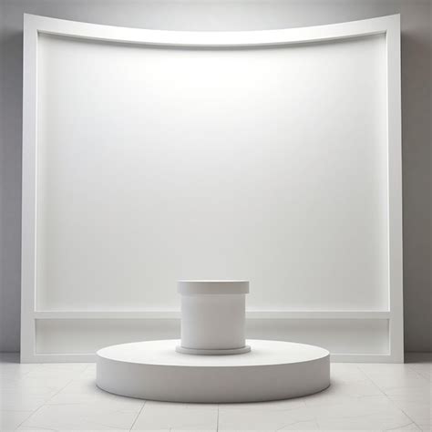 Premium Photo | White round empty podium