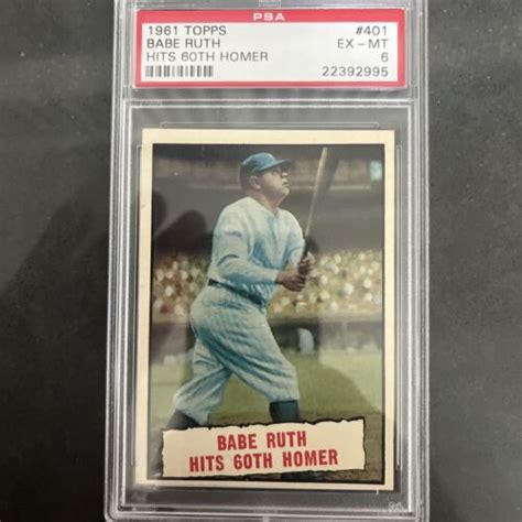 1961 Topps 401 Babe Ruth Hits 60th Homer Baseball Card PSA 3 MLB HOF