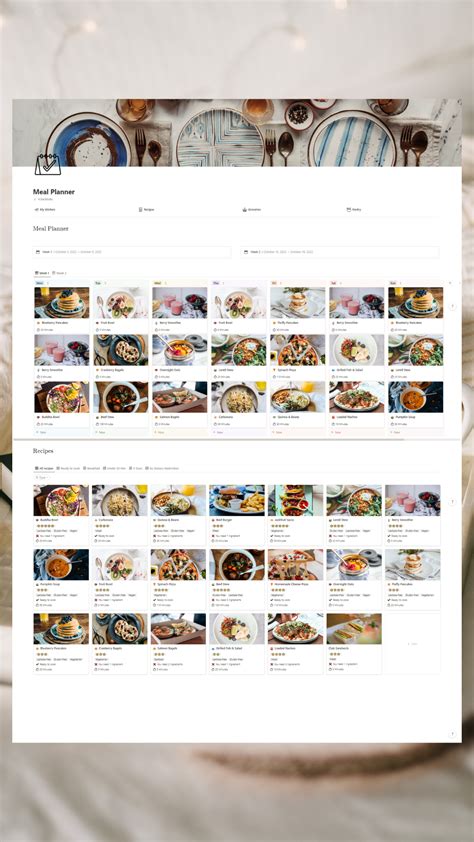 Notion Meal Planner Notion Nutrition Notion Recipe Template Recipe