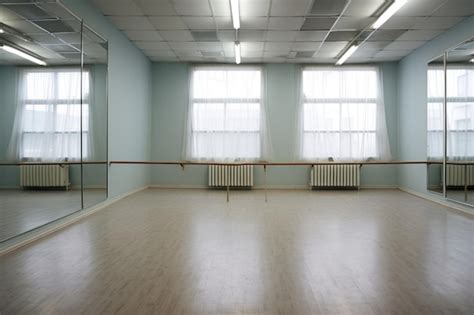 Premium AI Image Ballet Barre In Empty Dance Studio