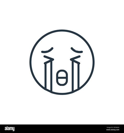 Crying emoji outline vector icon. Thin line black crying emoji icon ...