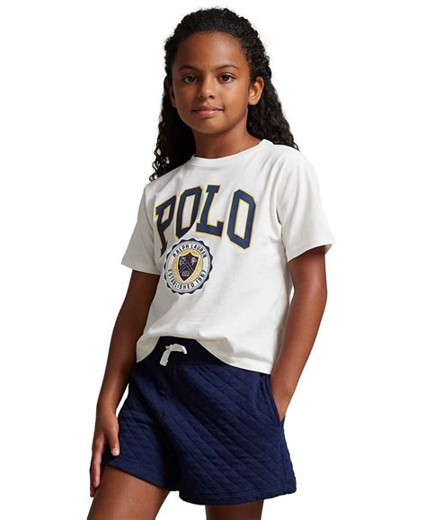 Polo Ralph Lauren Big Girls Logo Crest Cotton Jersey T Shirt Macys