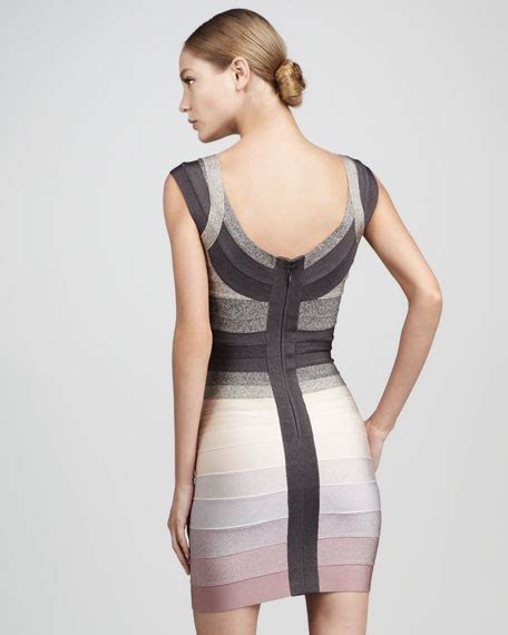 Herve Leger Cap Sleeve Bandage Dress