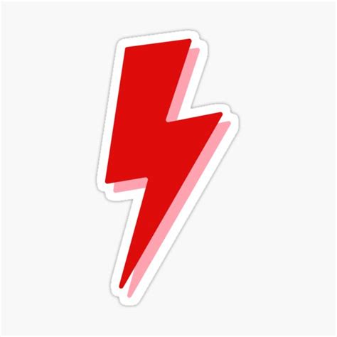 Red Lightning Bolt Sticker For Sale By Polishalpaca Redbubble