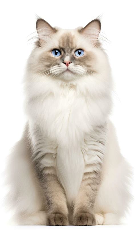 Ragdoll Cat Sitting On White Background Ai Generative 27540366 Stock