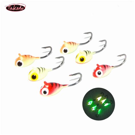 Takedo Weihai 6pcs Per Set Sp08 20mm 1 7g Luminous Winter Mini Lead Jig