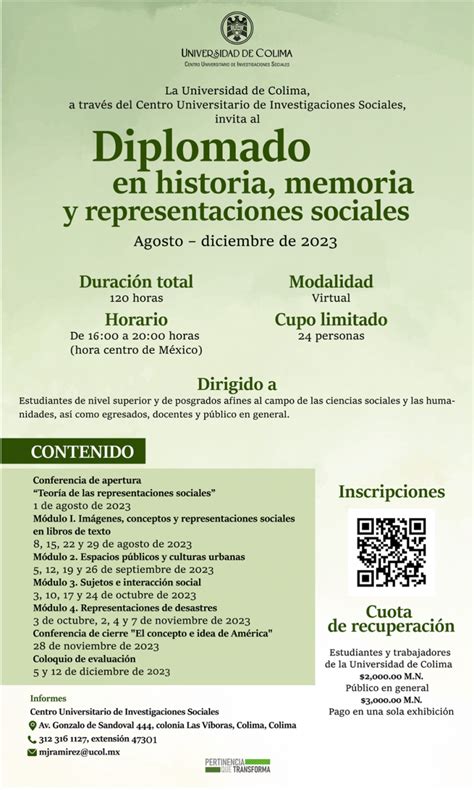 Diplomado En Historia Memoria Y Representaciones Sociales COMECSO