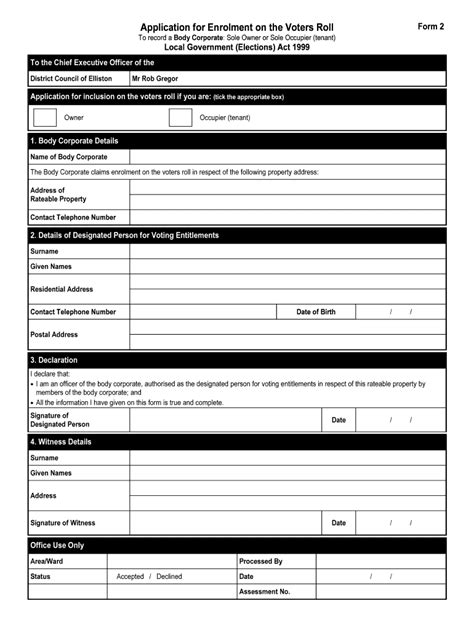 Fillable Online Councilenrolmentform Sole Owner Sole Occupier Fax