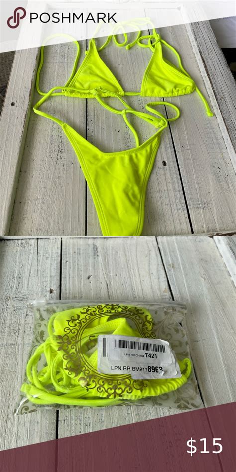 Itty Bitty Neon Green Thong Bikini Size Small Artofit