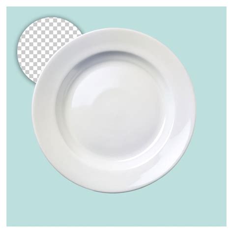 A White Round Empty Plate On Transparent Background Premium Ai