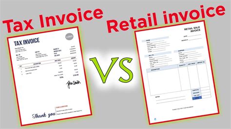 Difference Between Tax Invoice And Retail Invoice YouTube