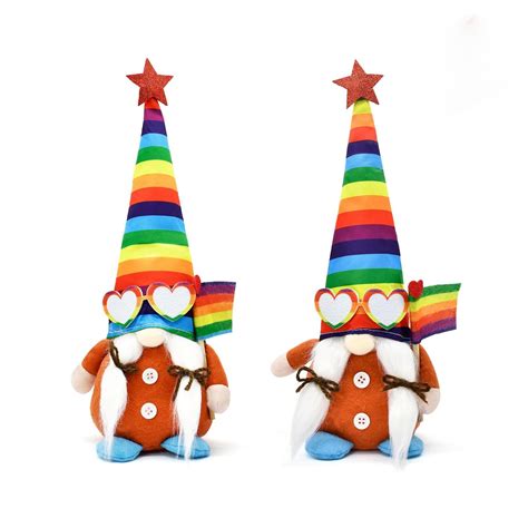 Yuqi Pride Gnomeegsc Decorations For Home Pcs Rainbow Gnomes Plush Lgbt Sign Lgbt Gay Pride