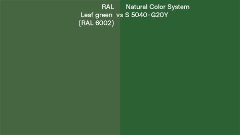 Ral Leaf Green Ral Vs Natural Color System S G Y Side By