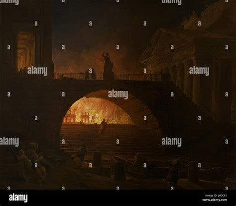 Hubert Robert The Fire Of Rome Stock Photo Alamy