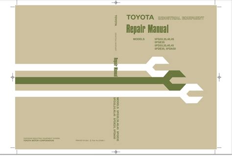 Toyota Forklift 5FG33 5FDA50 Repair Manual PDF