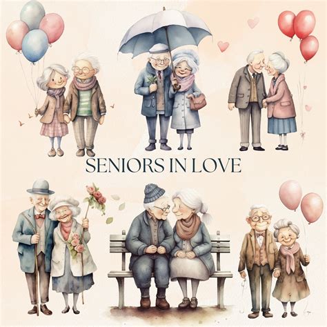 Senior Citizens Clipart, Funny Whimsical Old People Clip Art