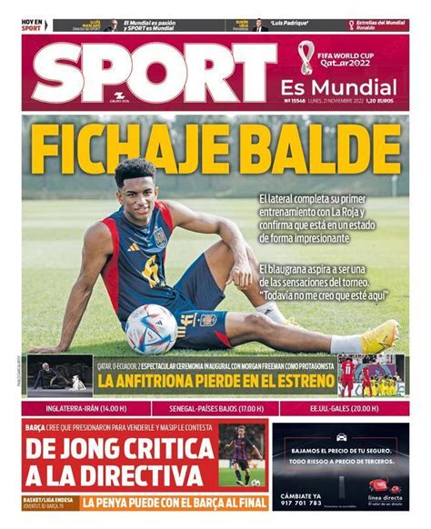 Las Portadas De La Prensa Deportiva El 21 De Noviembre Foto 3 De 25